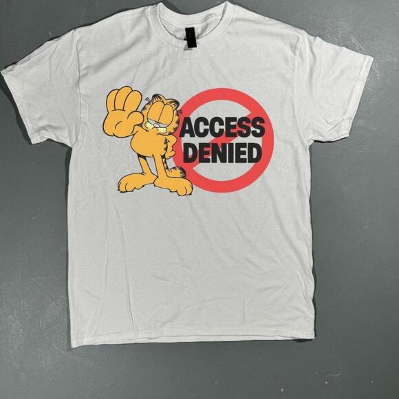 Tops - Garfield Access Denied White T-Shirt With A Fun Vibe